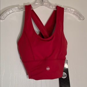 SENITA RED ZARA SPORTS BRA CROP TOP SIZE SMALL